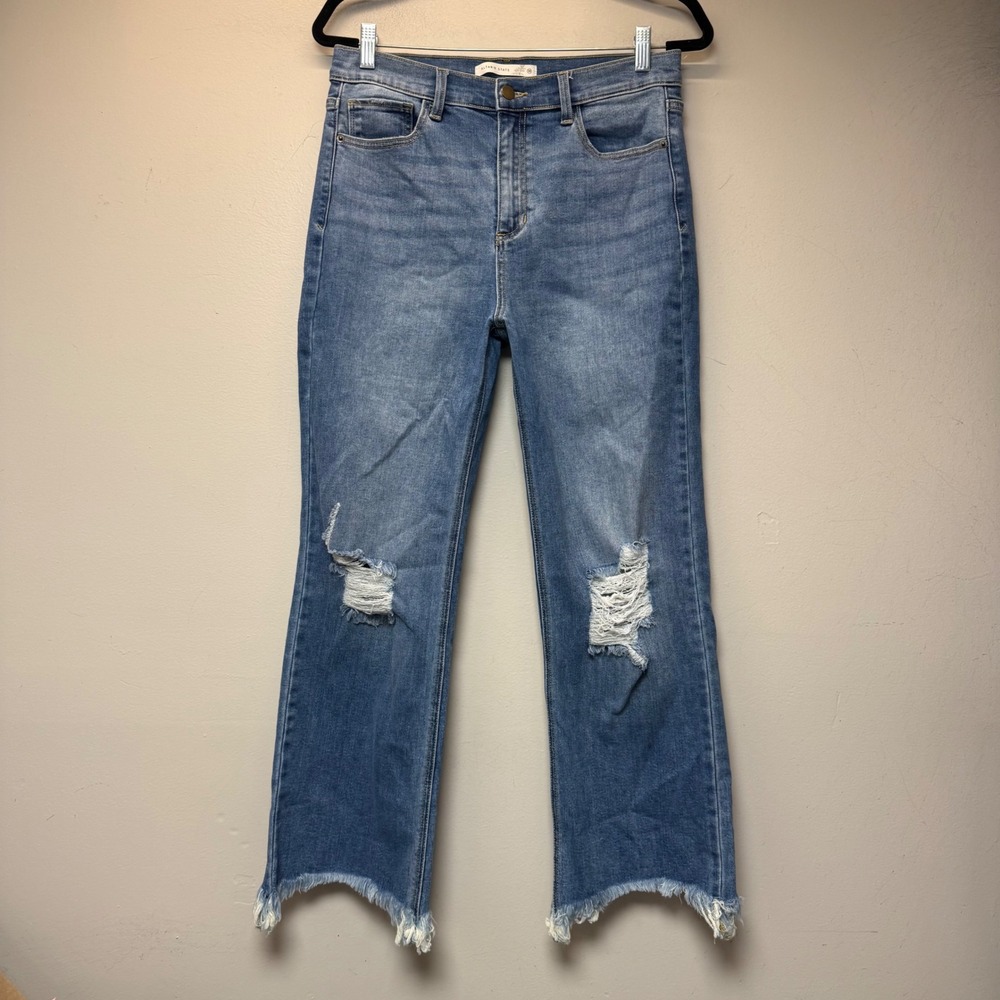 Altar'd State Jeans Women 29 Blue Excellent‎ Distressed Sharkbite Hem High Rise